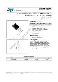 STW65N80K5 Datasheet Cover