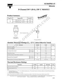 SUD45P03-15-E3 Datasheet Cover