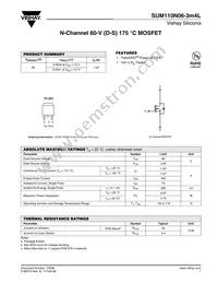 SUM110N06-3M4L-E3 Datasheet Cover