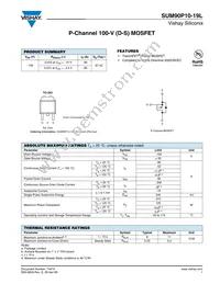 SUM90P10-19L-E3 Datasheet Cover