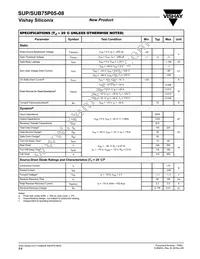 SUP75P05-08-E3 Datasheet Page 2
