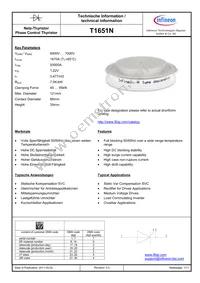 T1651N70TS11XPSA1 Datasheet Cover