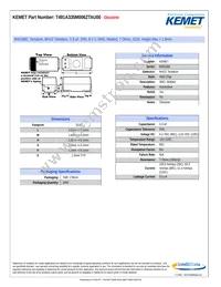 T491A335M006ZTAU00 Datasheet Cover