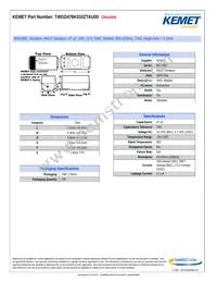 T491D476K010ZTAU00 Datasheet Cover