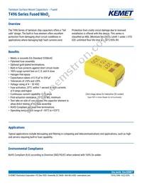 T496C475M025AT Datasheet Cover