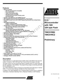 T89C51RC2-SLSIM Datasheet Cover