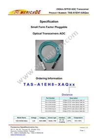 TAS-A1EH8-XAQ10 Datasheet Cover