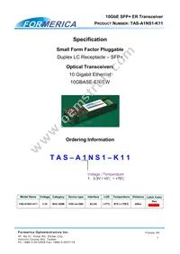 TAS-A1NS1-K11 Datasheet Cover