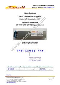 TAS-X2UB5-FA6 Datasheet Cover