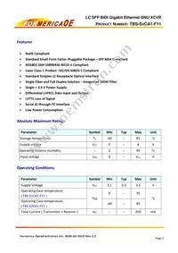 TBS-S1CA1-F11 Datasheet Page 2