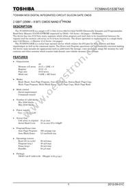 TC58NVG1S3ETAI0 Datasheet Cover