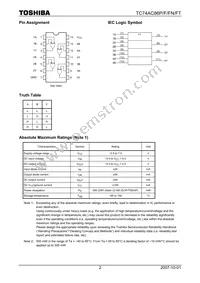 TC74AC86FN(F Datasheet Page 2
