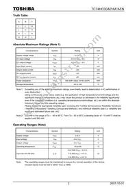 TC74HC00APF Datasheet Page 2