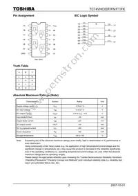 TC74VHC00FTELM Datasheet Page 2