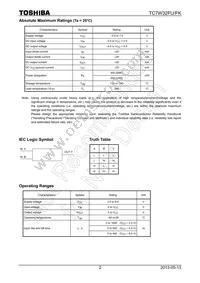 TC7W32FUTE12LF Datasheet Page 2