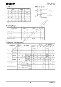 TC7WT74FUTE12LF Datasheet Page 2