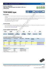 TCM1608G-900-4P-T200 Datasheet Cover