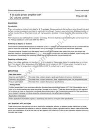 TDA1013B/N2 Datasheet Page 11