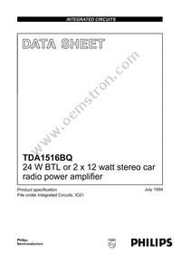 TDA1516BQ/N2 Datasheet Cover