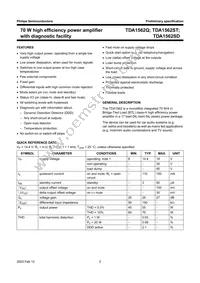 TDA1562ST/N3C Datasheet Page 2