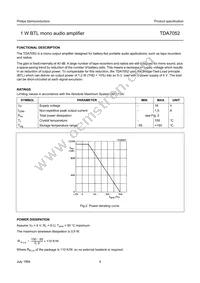 TDA7052/N2 Datasheet Page 4