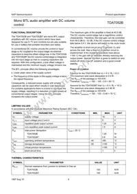 TDA7052B/N1 Datasheet Page 4