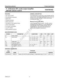 TDA7057AQ/N2 Datasheet Page 2