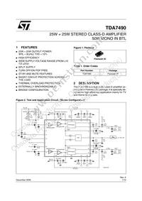 TDA7490 Datasheet Cover