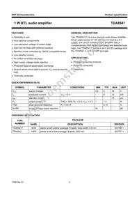 TDA8541T/N1 Datasheet Page 2