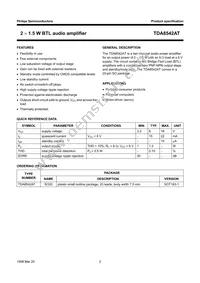 TDA8542AT/N1 Datasheet Page 2