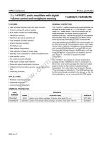 TDA8552T/N1 Datasheet Page 2