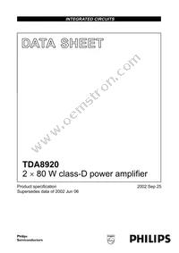 TDA8920TH/N1 Datasheet Cover