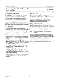 TDA8925ST/N1 Datasheet Page 6