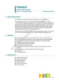 TDA8932T/N1 Datasheet Cover