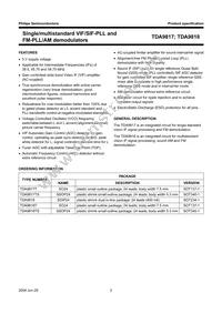 TDA9818T/V1 Datasheet Page 2