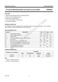 TDA9830T/V1 Datasheet Page 2