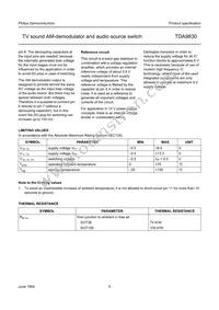 TDA9830T/V1 Datasheet Page 5