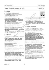 TDA9875AH/V2 Datasheet Page 3