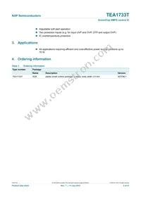 TEA1733T/N1 Datasheet Page 2