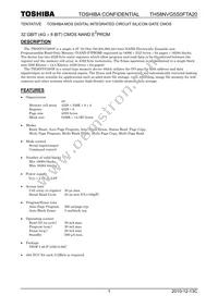 TH58NVG5S0FTA20 Datasheet Cover