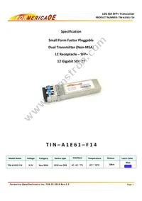 TIN-A1E61-F14 Datasheet Cover