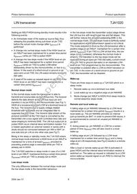 TJA1020T/VM Datasheet Page 6
