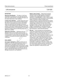 TJA1020T/VM Datasheet Page 21
