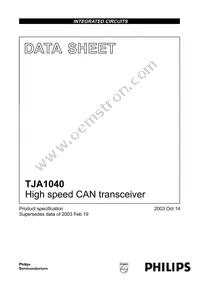 TJA1040T/V Datasheet Cover