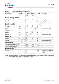 TLE4252DNTMA1 Datasheet Page 4