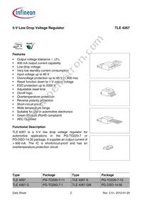 TLE4267NKSA1 Datasheet Page 2