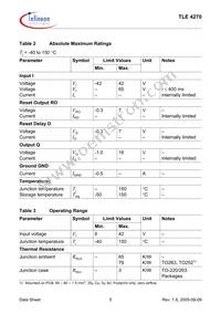 TLE4270SNKSA1 Datasheet Page 5