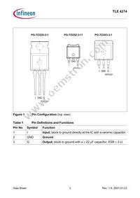 TLE4274DV50T Datasheet Page 3