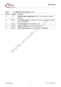 TLE6251GNTMA1 Datasheet Page 6
