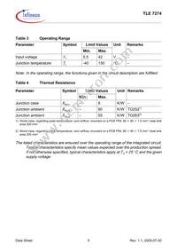 TLE7274DNTMA1 Datasheet Page 5